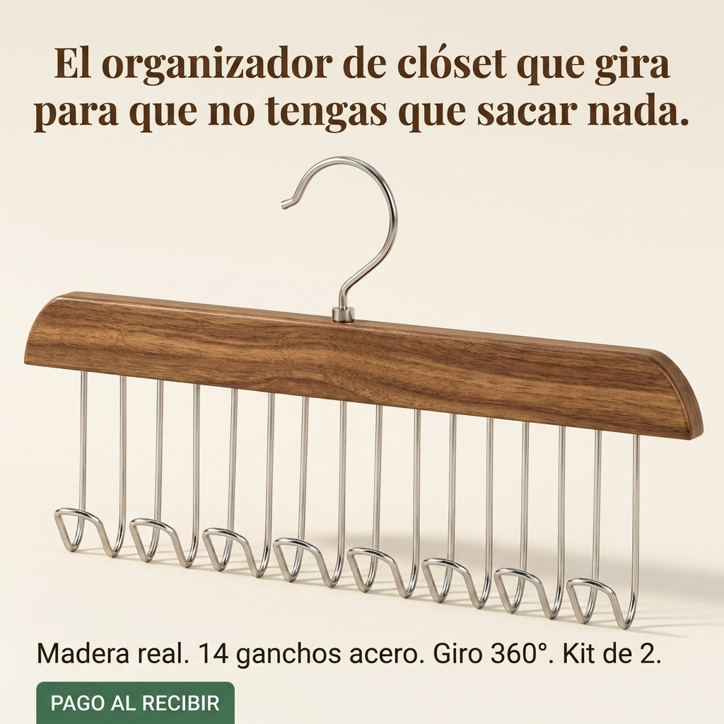 Closet 360® x2 PERCHERO DE MADERA - id21636 — vista 1