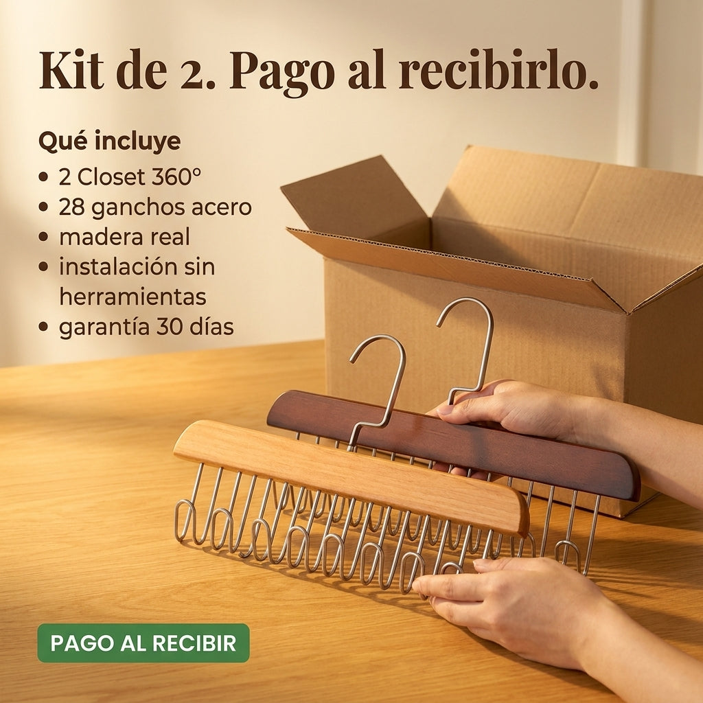 Closet 360® x2 PERCHERO DE MADERA - id21636 — vista 7